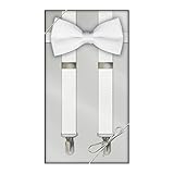 Suspender & Bow Tie Set (Adult, White)