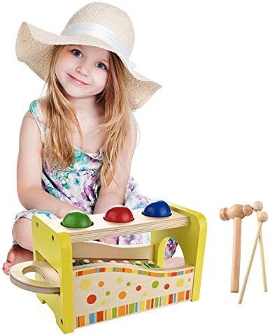 Celendi Wooden Hammering & Pounding Toys + 8 Notes Xylophone + Shape Color Recognition for Children's Day Gift