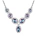 J.MOSUYA 925 Sterling Silver Plated Jewelry Sets for Women Rainbow Mystic Topaz Ring Earring Necklace Set