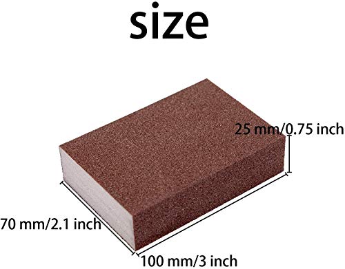 Lheng 6pcs 80# Grit Sponge Emery Cloth Sandpaper Blocks Buffing Diamond Polishing Pads Hand Sanding Tool - Thumbnail 2