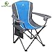 ALPHA CAMP Oversized Camping Folding Chair Heavy Duty Steel Frame Support 350 LBS Collapsible Arm Chair with Cup Holder Quad Lumbar Back Portable for Outdoor/Indoor