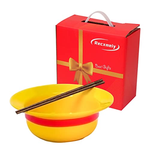 Japanese Ramen Ceramic Bowl Set Straw Hat Ramen Bowl With Chopsticks