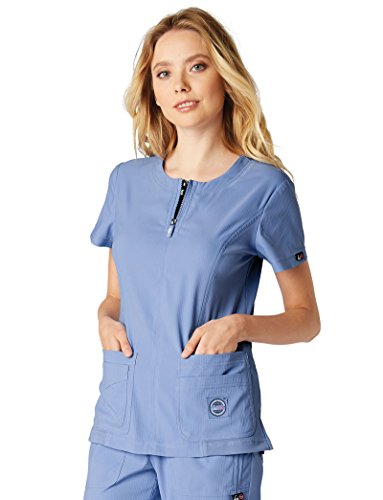 Koi lite women s serenity round zip neck solid scrub to…