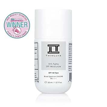 Amazon Com Twinluxe Anti Aging Spf 40 Face Moisturizer Sunscreen Broad Spectrum Non Greasy Ultra Light Paraben Free For Sensitive Skin Beauty