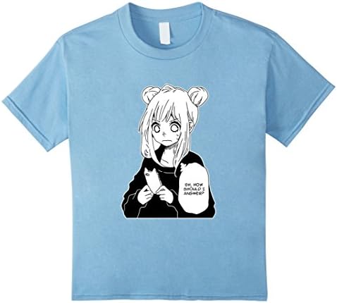 Kids Anime Girl Texting T Shirt Hot Fashion T Shirt 12 Baby Blue