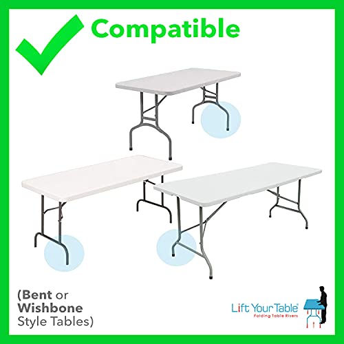 Lift Your Table® Folding Table Risers, EasyToUse Bent Leg Folding Table Extensions, Counter
