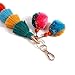 Anove Colorful key rings Tassel Decorations for Handbags Attractive Handmade Personalized Bag Charm Key chain Women Pom Pom (Colorful key rings/tassel decorations-B1)