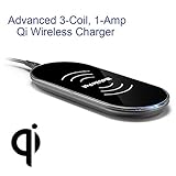 MobilePal 3-Coil Wireless Qi Charger Pad For Samsung Galaxy S5, S6, S6+, S7, S7+, Note 5, Google Nexus 4-7, Moto Droid Maxx, Lumia - 3-Coil - 1A Output - 2A USB AC Adapter Included - Qi Compliant