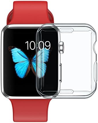 Case For Apple Watch Series 3,Polwer Ultra-Slim Transparent Full Cover TPU Cover
