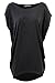 GLOSTORY Womens Sexy One Off Shoulder Batwing Oversized T-Shirts Ladies Summer Short Sleeve Plus Size Blouse Tops 1667 (L, Dark Gray)
