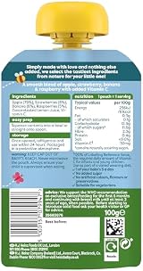 HEINZ Baby Food Fruit Puree Pouch Strawberry Banana Raspberry Apple 6x100g view 2