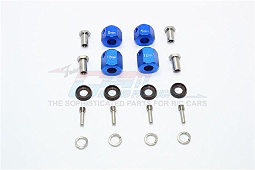 Traxxas TRX-4 Trail Defender Crawler Upgrade Parts Aluminum Hex Adapters 9mm & 12mm Thick - 20Pcs Set Blue