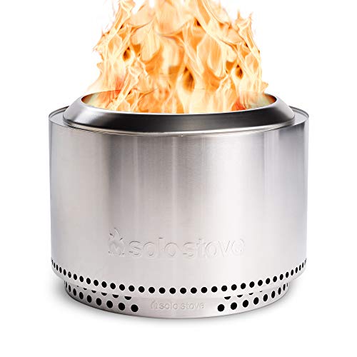 Solo Stove Feuerschale Yukon 2.0 mit Standfuß | Feuerstelle für Raucharme Holzverbrennung, Herausnehmbare Auffangschale, Mobile Outdoor Feuertonne, Ed