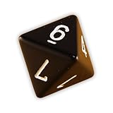 Spiel Pro 8-Sided Dice D8, Opaque Black with White Numbers, 10 pack