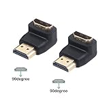 VCE 2-Pack HDMI 90 Degree Male to Female Right Angle Adapter 3D&4K Supported