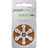 Power One Size P312 Hearing Aid Batteries, 2Pack (60 Batteries)