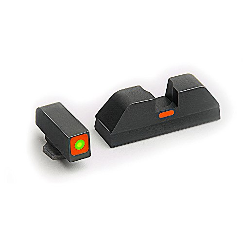 AmeriGlo Combative Application Pistol Sight fits Glock 17,19,22,23,24,26,27,33,34,35,37,38,39, Green/Orange