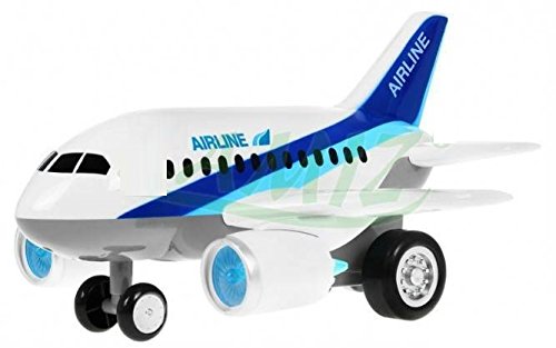 Wise Guys Latest Trendy Big Air Plane with Light & Music Friction Powered Push and Go Toy for Kids - Multi Color