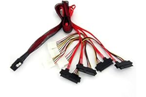 Mini SAS SFF-8087 x 4 Fan Out to 4 SAS 29 Pin Female with SATA Power