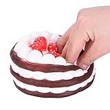 LIGONG Jumbo Squishy Slow Rising Soft Toys,Cute Strawberry Cake Phone Strap, Kawaii Bag Pendant