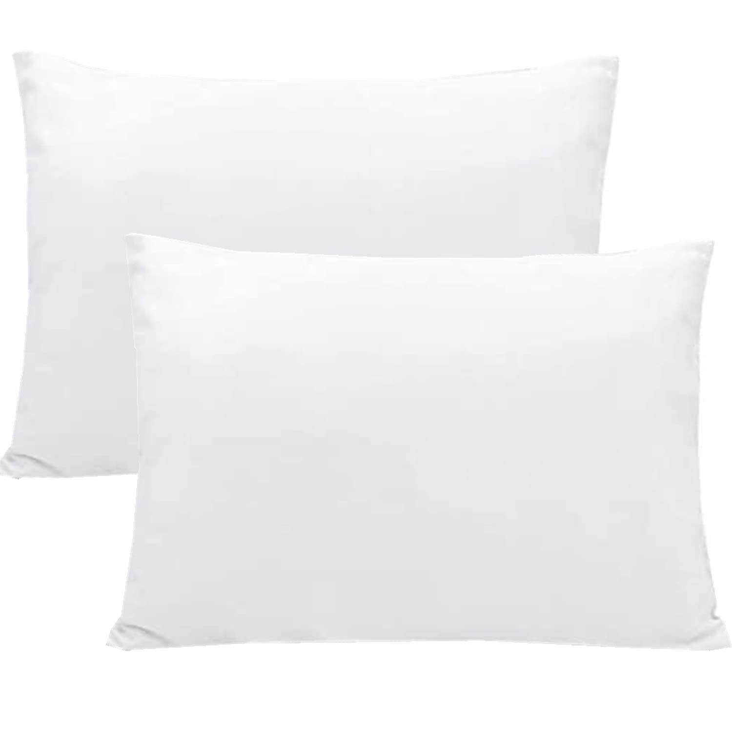 Baby Toddler Pillowcase, Plain Cot Bed Pillow Pair Cases 40 x 60cm, 2 Pack 100% Cotton Soft Pillow Cover for Boys & Girls Bedding, Kids Travel Pillow Pillowcase with Envelope Closure（White）