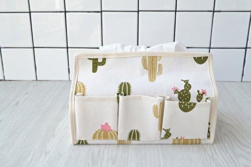 S Kaiko Cotton Linen Tissue Box Tissue Holders Napkin Box Tissue Box Cover Dispenser Case Holder Organizer Bag (yellow a)