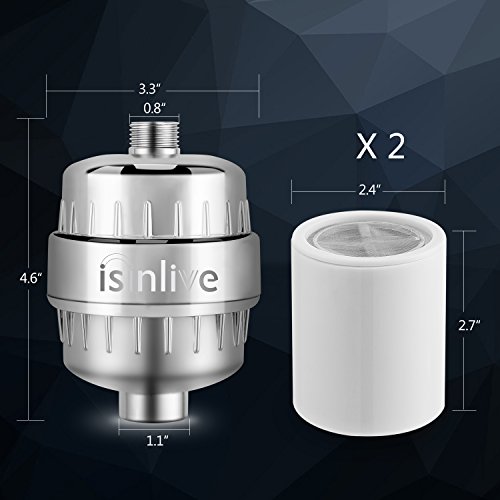 image for iSinlive 12 Stage Shower Water Filter with 2 Replaceable Cartridge Rem