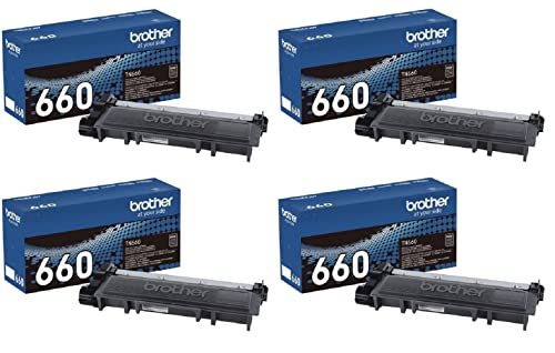 Brother Printer TN660 High Yield Toner 4-Pack