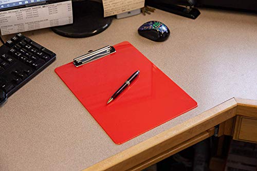 Plastic Clipboards (Set of 6) Multi Pack Clipboard (Red) Strong 12.5 x 9 Inch | Holds 100 Sheets! Acrylic Clipboards with Low Profile Clip | Cute Clip Boards Board Clips (Red) - Thumbnail 4