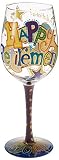 Lolita Happy Retirement Artisan Painted Wine Glass Gift