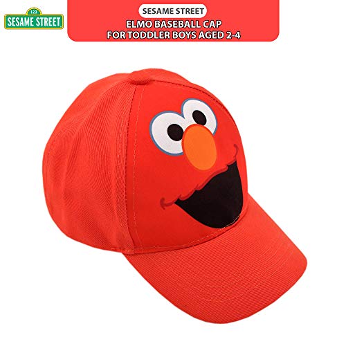 image for Sesame Street Toddler Boys' Elmo Cotton Baseball Cap, Light Red, Age 2
