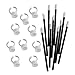 PrettyDate 100pcs Disposable Eyelash Extension Ring Cups Plastic Nail Art Tattoo Makeup Glue Ink Cup Holder with 100pcs Lip Brushes Make Up Brush Lipstick Lip Gloss Wands Applicator Tool Makeup Beauty