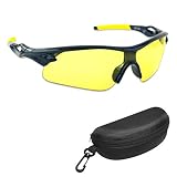 iLumen8 Best Shooting Glasses UV Blacklight Flashlight Yellow Safety Eye Protection See Dog Cat Urine with Amber Black Lights Night Vision Ultraviolet (Yellow, 1 Pair)
