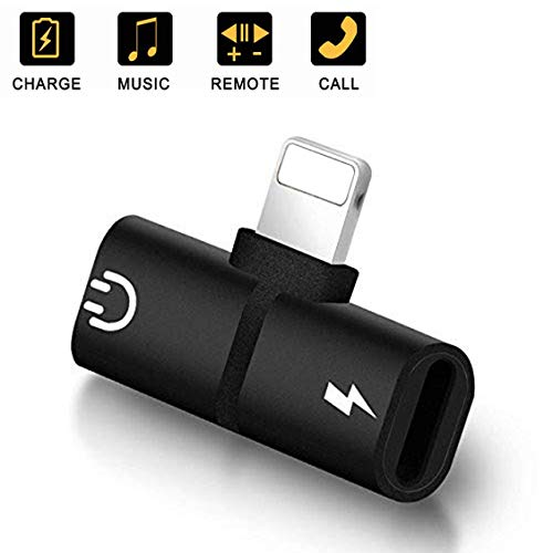 Headphone Jack Adapter for iPhone Xs/Xs Max/XR/ 8/8 Plus / 7/7 Plus, for iPhone Adapter 2 in 1 Earphone Connector for iPhone Dongle, Car Chargers and Audio Convertor Dual Splitter Cables Suit All iOS
