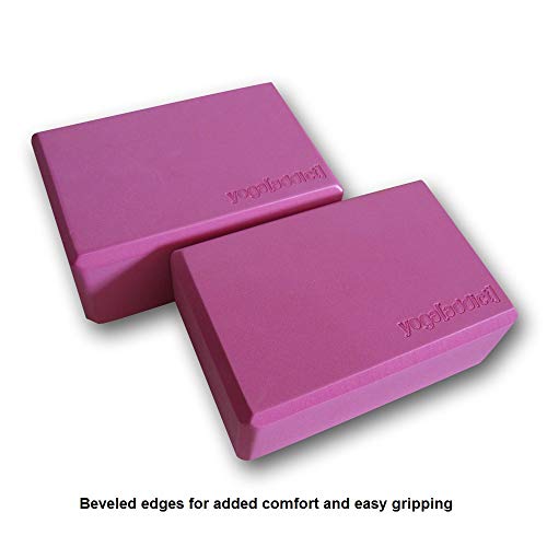 image for YogaAddict Yoga Blocks 2 Pack and Cinch Strap Set with Gift Box, Set, 