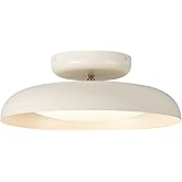 BISAMIYA Modern Dimmable LED Ceiling Light, 15.7 inch Semi Flush Mount Ceiling Light, Adjustable Angle Light Fixture, Brass A