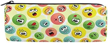 BONIPE Funny Emoji Emoticon Angry Pattern Pencil Case Pouch Bag School Stationery Pen Box Zipper Cosmetic Makeup Bag