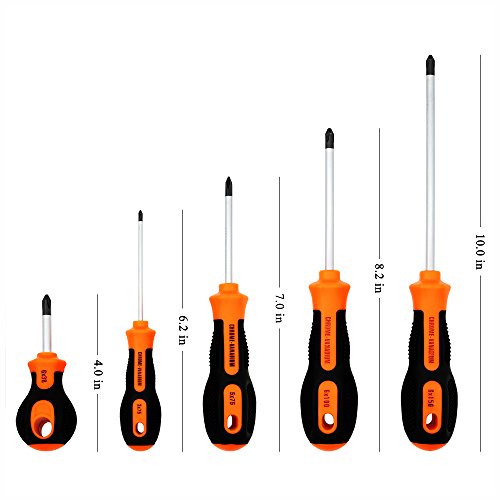 image for Kingsdun Phillips and Flathead Screwdriver Set, 9pcs Long and Stubby S