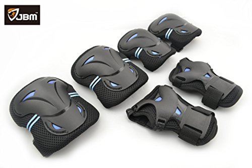 JBMÂ® Designed for Outdoor Activities Equipment Safety and Comfort Cycling for Child/kid Roller Skating Knee Elbow Wrist Protective Pads--black / Adjustable Size, Suitable for Skateboard, Biking, Mini Bike Riding and Other Extreme Sports
