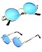 CGID E72 Retro Steampunk Style Inspired Round Metal Circle Polarized Sunglasses for Women Men