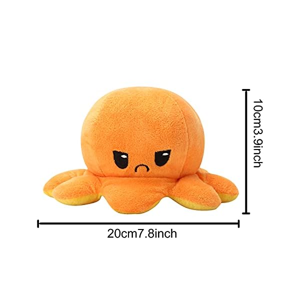 Weilisi-Reversible-Octopus-Plush-ToyOctopus-Reversible-PlushieDouble-Sided-Flip-Mood-Octopus-for-KidsGirlsBoysFriends-orange Weilisi Reversible Octopus Plush Soft Toy 20 cm,Octopus Reversible Plushie,Double Sided Flip Mood Octopus Gift for Kids…
