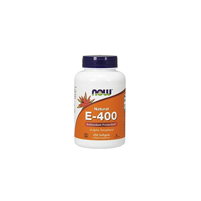 NOW Supplements, Vitamin E-400 IU, D-Alpha Tocopheryl, Antioxidant Protection*, 250 Softgels