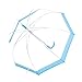 Rainbrace Transparent Bubble Umbrella Auto Open, Fashion Dome Shape with Color Trim(LightBlue)