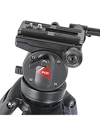 Sistema de trípode de video, trípode de doble tubo de aluminio de alta resistencia, cabezal de líquido K2, esparcidor de nivel medio, carga máxima de 9 lb, videocámara DSLR, placa de liberación rápida