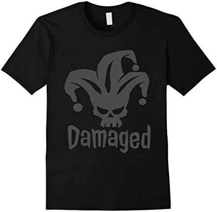 Mens Jolly Joker Skull Damaged T-Shirt 2XL Black