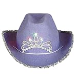 Blinking Pink Tiara Cowboy Hat (Child) (One Size, 1 Pack Purple)