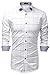 COOFANDY Men's Business Dress Shirt Untucked Fashion Collared Long Sleeve Plaid Button Down Shirts Casual Patterned Dress Shirt White XXL 2XL