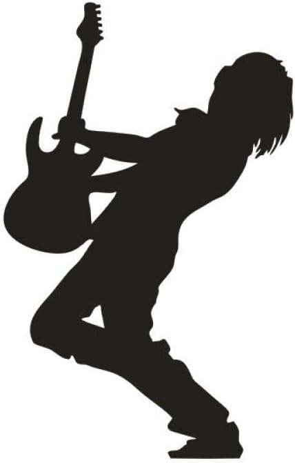 Amazon Kldfig エレクトリックギタープレーヤーウォールステッカーギタリストシルエットビニールウォールステッカーミュージックルームデコレーションロッカースタービニール壁画42x66cm ウォールステッカー オンライン通販