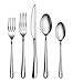 Artaste 56525 Rain II Forged 18/10 Stainless Steel Flatware 20 Piece Set, Service for 4, Silver