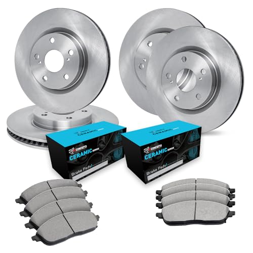 R1 Concepts Front Rear Brakes and Rotors Kit |Front Rear Brake Pads| Brake Roto…